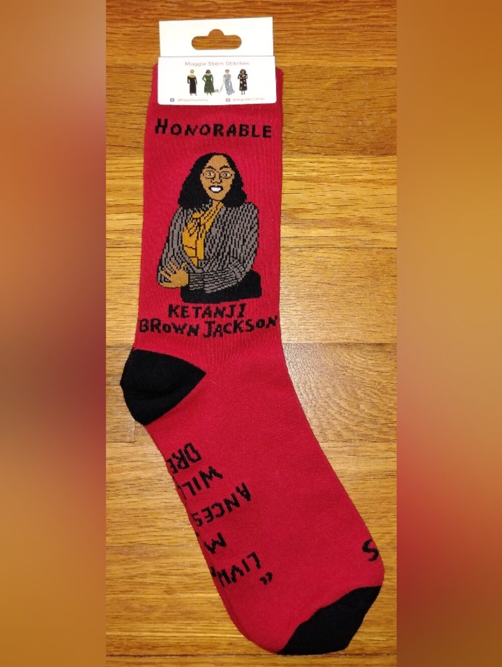 NWT Maggie Stern Stitches Ketanji Brown Jackson Red Socks attorney judge justice
